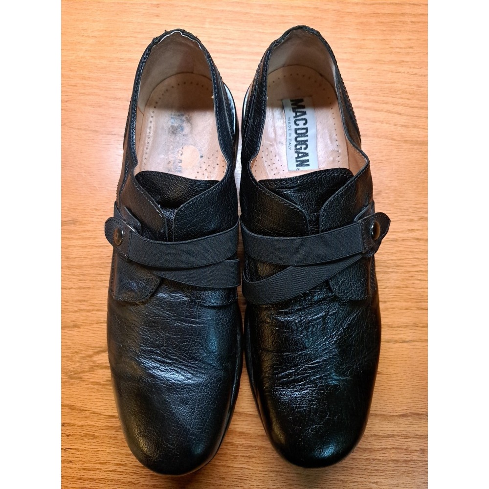 Mac Dugan Italy Vintage Men's Black Leather Monk Strap Dress Shoes 44 US 10-10.5